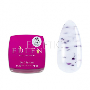 Гель для наращивания Edlen Builder gel №93 Flower yogurt молочно-фиолетовый с сухоцветами,15 мл
