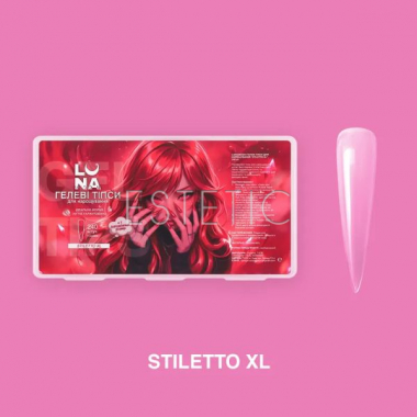 Гелевые типсы для наращивания LUNAmoon Stiletto XL, 240 шт