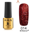Гель-лак F.O.X Brilliance №014 (насичена бронза, блискітки), 6 мл