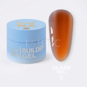 Витражный гель для наращивания Luna Glass gel №8 карамельный, 15 мл