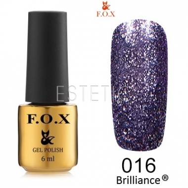 Гель-лак F.O.X Brilliance №016 (аметистовый, блестки), 6 мл