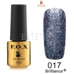 Гель-лак F.O.X Brilliance №017 (сріблясто-блакитний, блискітки), 6 мл