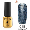Гель-лак F.O.X Brilliance №018 (ніжно-блакитний, блискітки), 6 мл