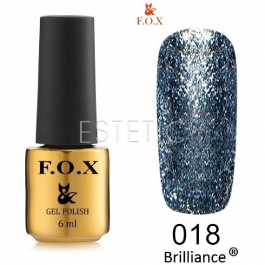 Гель-лак F.O.X Brilliance №018 (ніжно-блакитний, блискітки), 6 мл