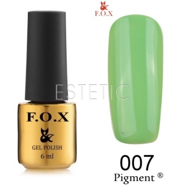 Гель-лак F.O.X Pigment №007 (бледно-зеленый, эмаль), 6 мл