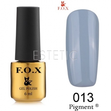 Гель-лак F.O.X Pigment №013 (голубо-серый, эмаль), 6 мл