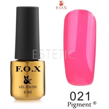 Гель-лак F.O.X Pigment №021 (кислотно-розовый, неоновый, эмаль), 6 мл