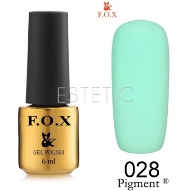 Гель-лак F.O.X Pigment №028 (аквамариновий, емаль), 6 мл