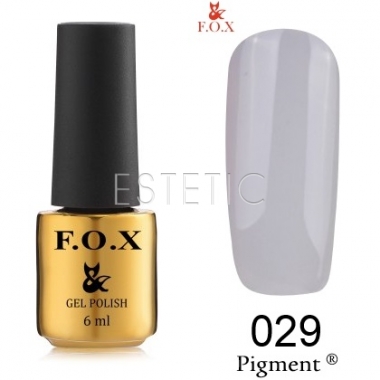 Гель-лак F.O.X Pigment №029 (світлий сірий, емаль), 6 мл