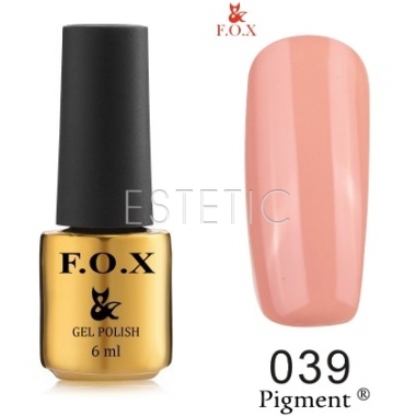 Гель-лак F.O.X Pigment №039 (тілесно-бежевий, емаль), 6 мл