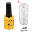 Гель-лак F.O.X Pigment №040 (прозорий з золотими блискітками і синім мікроблиском), 12 мл
