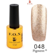 Гель-лак F.O.X Pigment №048 (прозорий з дрібними золотистими блискітками), 12 мл
