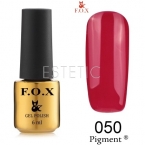 Гель-лак F.O.X Pigment №050 (малиново-красный, эмаль), 6 мл