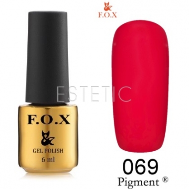 Гель-лак F.O.X Pigment №069 (красно-малиновый, эмаль), 6 мл