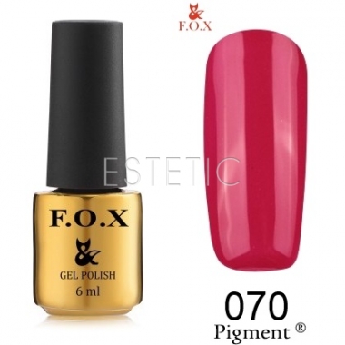 Гель-лак F.O.X Pigment №070 (темно-малиновый, эмаль), 6 мл
