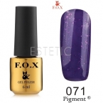 Гель-лак F.O.X Pigment №071 (темно-фіолетовий з рожевими блискітками, емаль), 6 мл