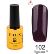 Гель-лак F.O.X Pigment №102 (темный винно-фиолетовый, эмаль), 12 мл
