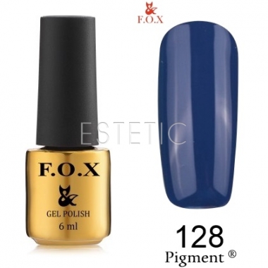 Гель-лак F.O.X Pigment №128 (сигнальний синій, емаль), 6 мл