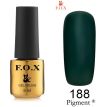 Гель-лак F.O.X Pigment №188 (темный бирюзово-зеленый, эмаль), 6 мл