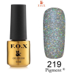 Гель-лак F.O.X Pigment №219 (серебристый с голографическими блестками), 6 мл