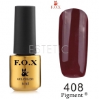Гель-лак F.O.X Pigment №408 (темно-коричневый, эмаль), 6 мл