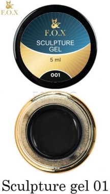 F.O.X Sculpture Gel №001 - Гель-пластилін (чорний), 5 мл