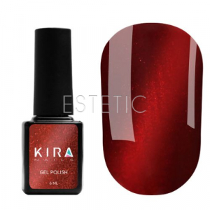 Гель-лак Kira Nails Cat Eye №001 (червоно-кораловий, магнітний), 6 мл