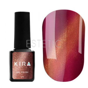 Гель-лак Kira Nails Cat Eye №002 (винно-золотий, магнітний), 6 мл