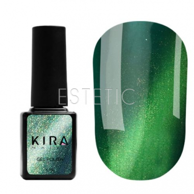 Гель-лак Kira Nails Cat Eye №005 (сине-зеленый, магнитный), 6 мл