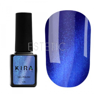 Гель-лак Kira Nails Cat Eye №008 (насичений синій, магнітний), 6 мл