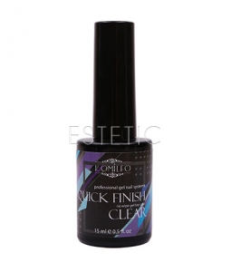 Komilfo "Quick Finish" No Wipe Gel Top Coat Clear - топ для геля БЕЗ липкого слоя (прозрачный), 15 мл