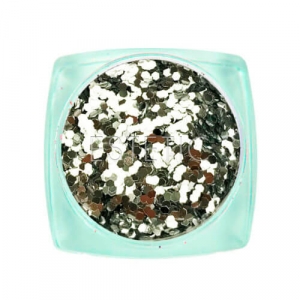 Komilfo блесточки 102K, размер 1 мм, (серебро) 2,5 г