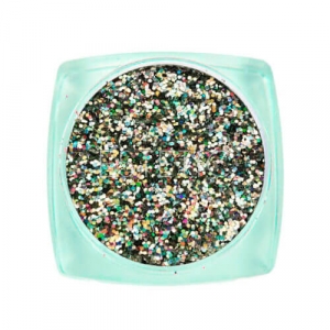 Komilfo блесточки 104G, размер 0.4 мм, (серебро, голограмма) 2,5 г