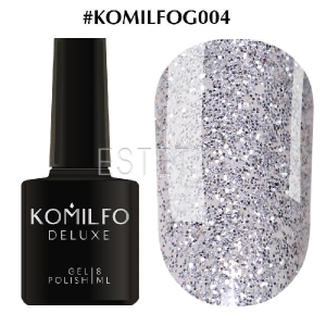 Гель-лак Komilfo DeLuxe Series №G004 (насыщенные серебристые блестки), 8 мл