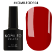 Гель-лак Komilfo Deluxe Series №D304 (малиново-червоний, емаль), 8 мл