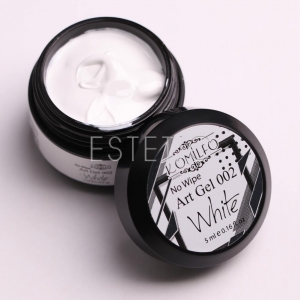 Komilfo No Wipe Art Gel White 002 - Арт-гель БЕЗ липкого слоя (белый), 5 мл