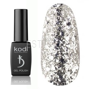 Гель-лак Kodi Professional № SH 40 (біле срібло, блискітки), 8 мл