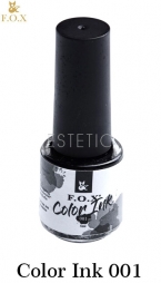 F.O.X Color Ink №001 Black - акварельные чернила (черный), 5 мл